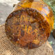 Ancient large vase in glazed speckled terracotta