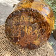 Ancient large vase in glazed speckled terracotta