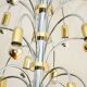 Post-modernist 24-light chandelier in chrome and gold metal, Germany 1970s