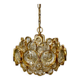 Bubble Chandelier in Crystal and Golden Brass attributed to Gaetano Sciolari for Palwa - Germany, 1960