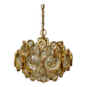 Bubble Chandelier in Crystal and Golden Brass attributed to Gaetano Sciolari for Palwa - Germany, 1960