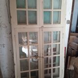 Old arched house window / transom, hammered glass, cremone