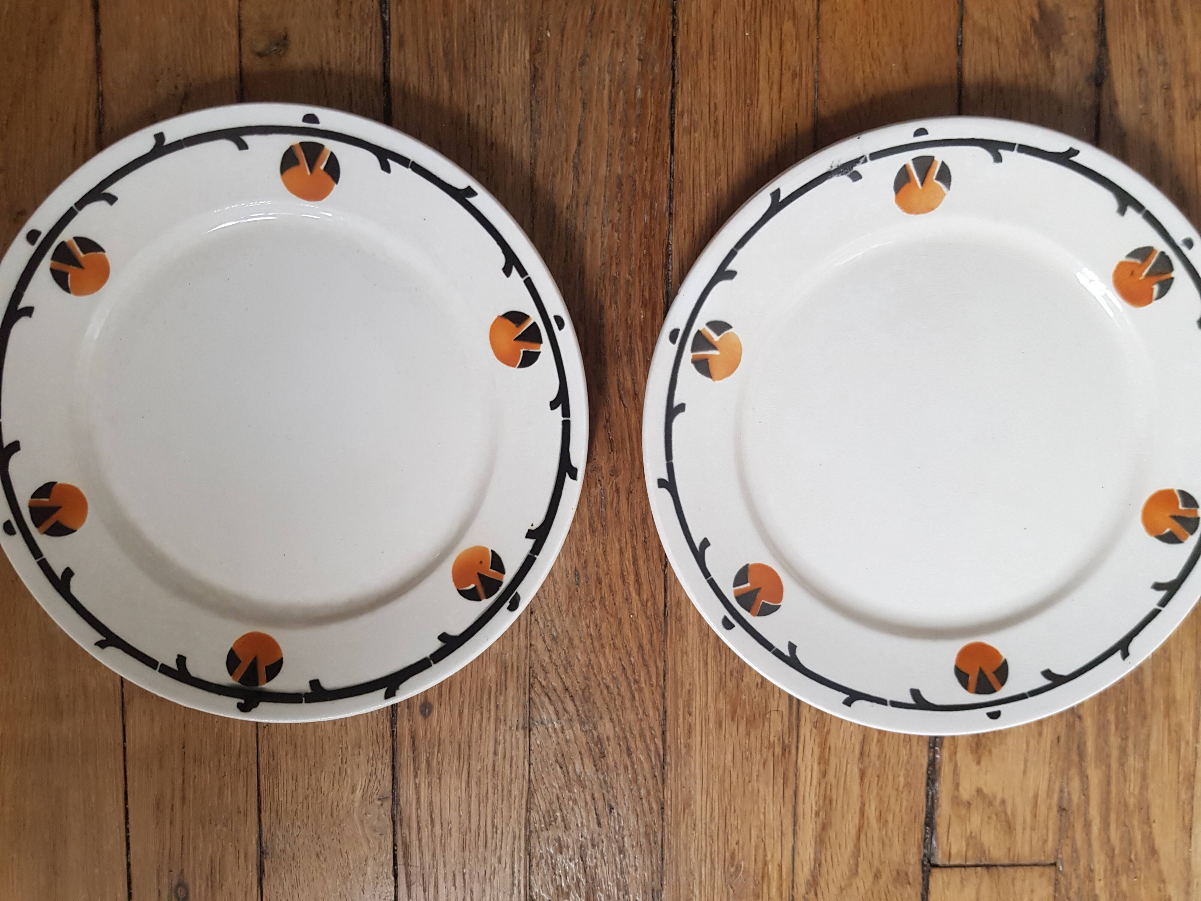 Set of 2 vintage Badonviller dessert plates