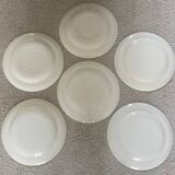 6 flat plates in English porcelain