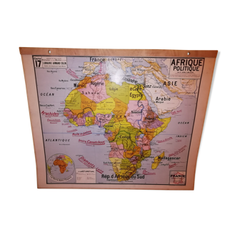 Carte murale pédagogique Vidal-Lablache 50s