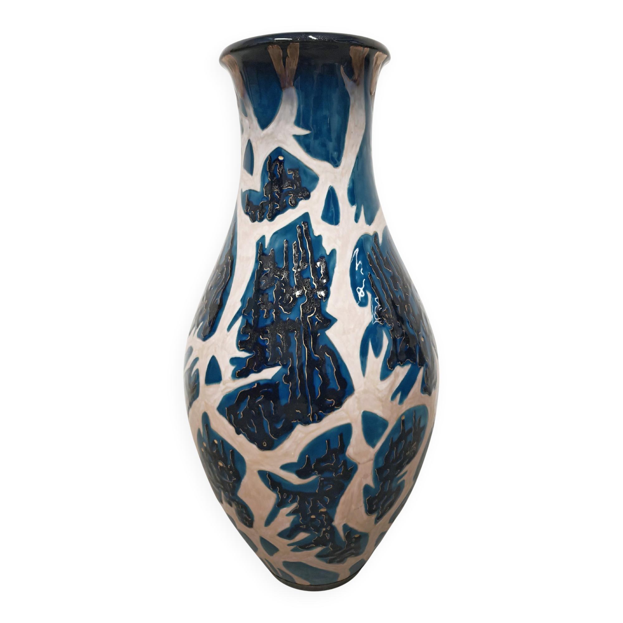 XXL ceramic vase mid-century Mahiedine Boutaleb Sèvres 1975