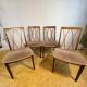 Mid century retro vintage teak and cloth dining chairs by GPlan 1970