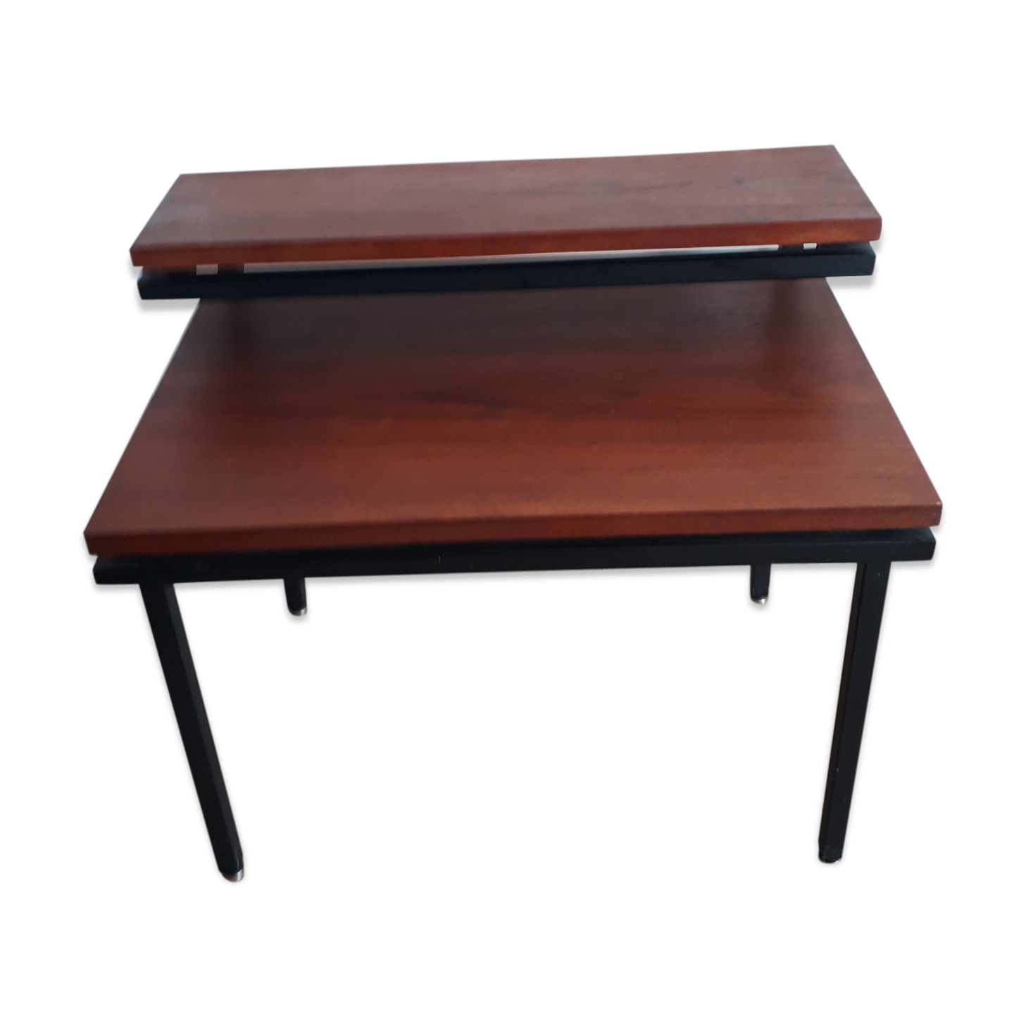 Metal and wood side table 50s