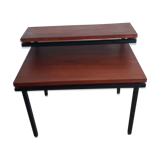 Metal and wood side table 50s