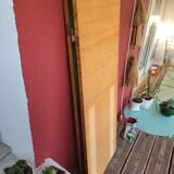Large vintage teak triptych mirror