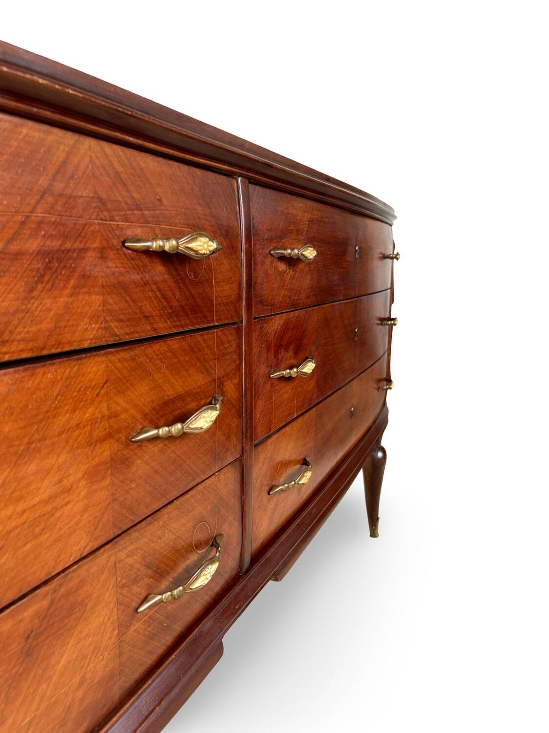 Commode en placage de palissandre avec plateau en onyx vert