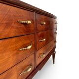 Commode en placage de palissandre avec plateau en onyx vert