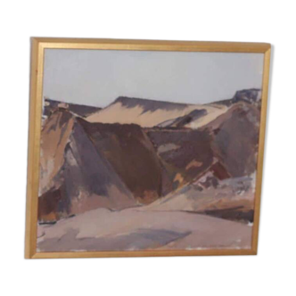 Original Swedish Oil on Canvas – “Cliffs” by Gustav-Adolf Johansson