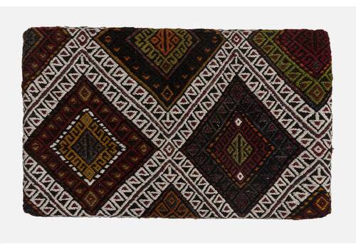 Turkish Handwoven Kilim Tribal Footstool Pouf