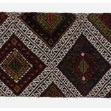 Turkish Handwoven Kilim Tribal Footstool Pouf