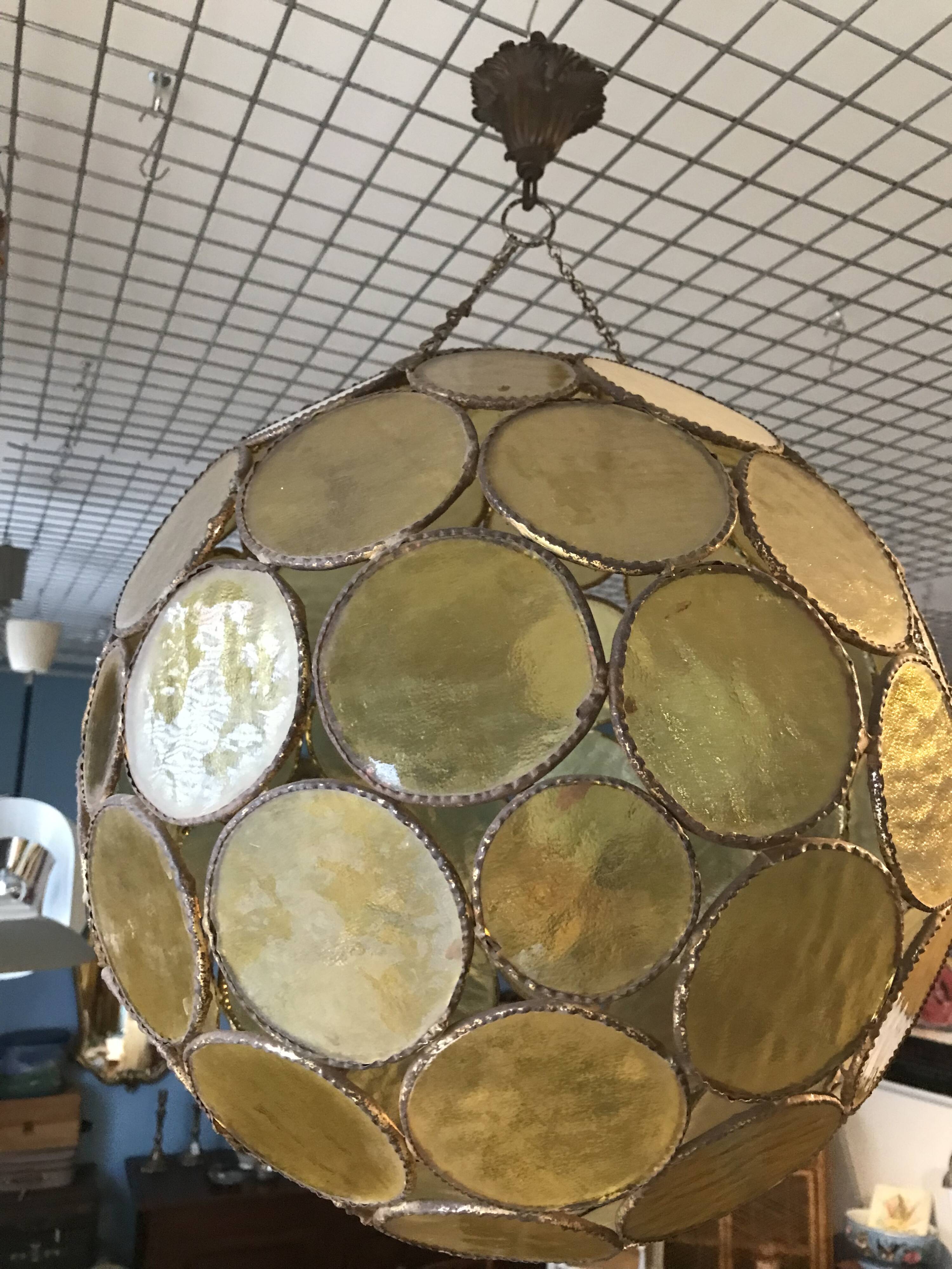 Vintage glass ball pendant light