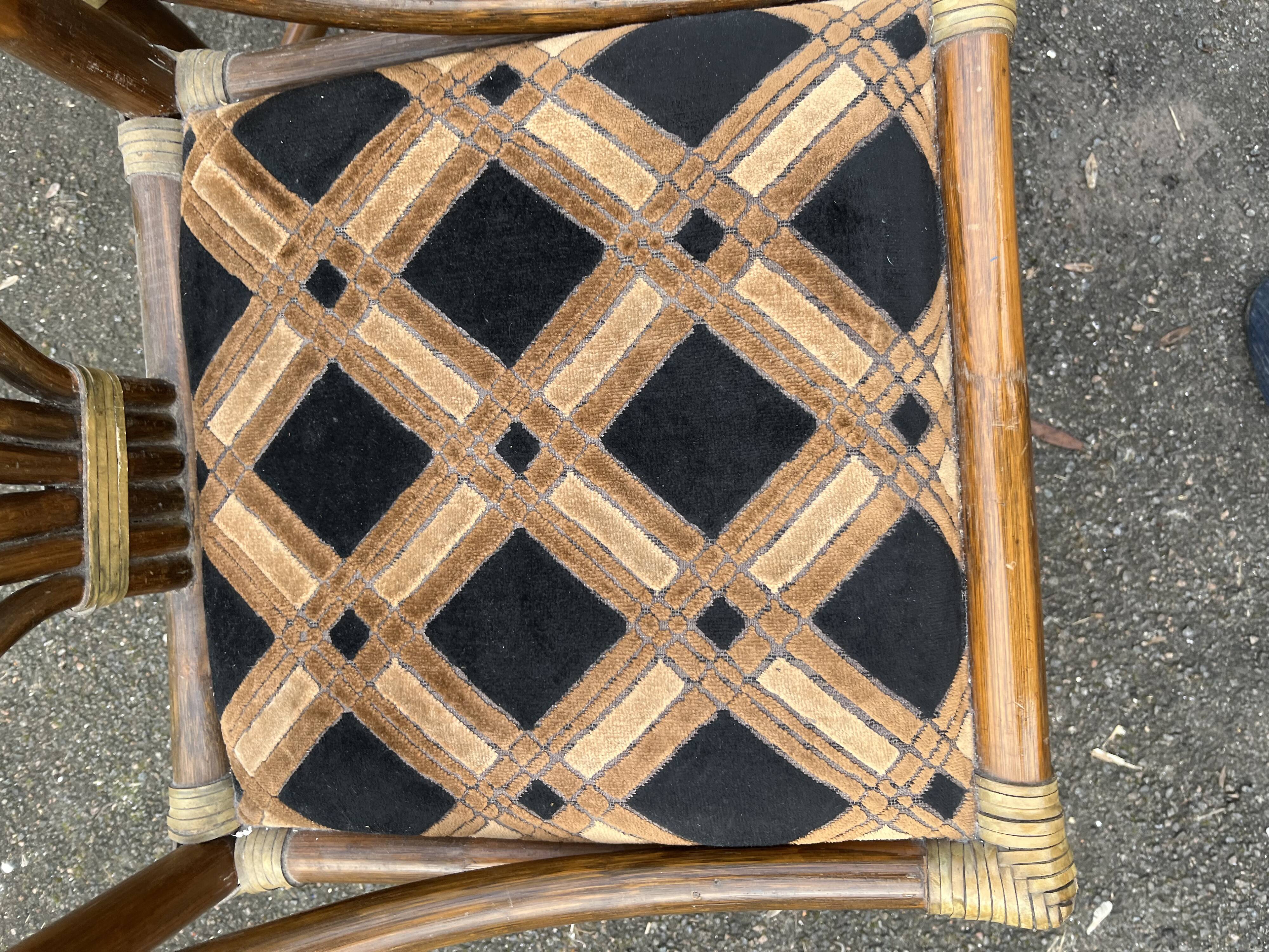 Set of 3 rattan armchair chairs