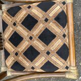 Set of 3 rattan armchair chairs