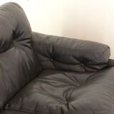 Coronado Brown Leather Sofa, Afra & Tobia Scarpa for B&B Italia