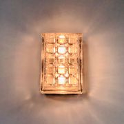 Rectangular embossed glass wall lamp from Limburg, Germany 1970