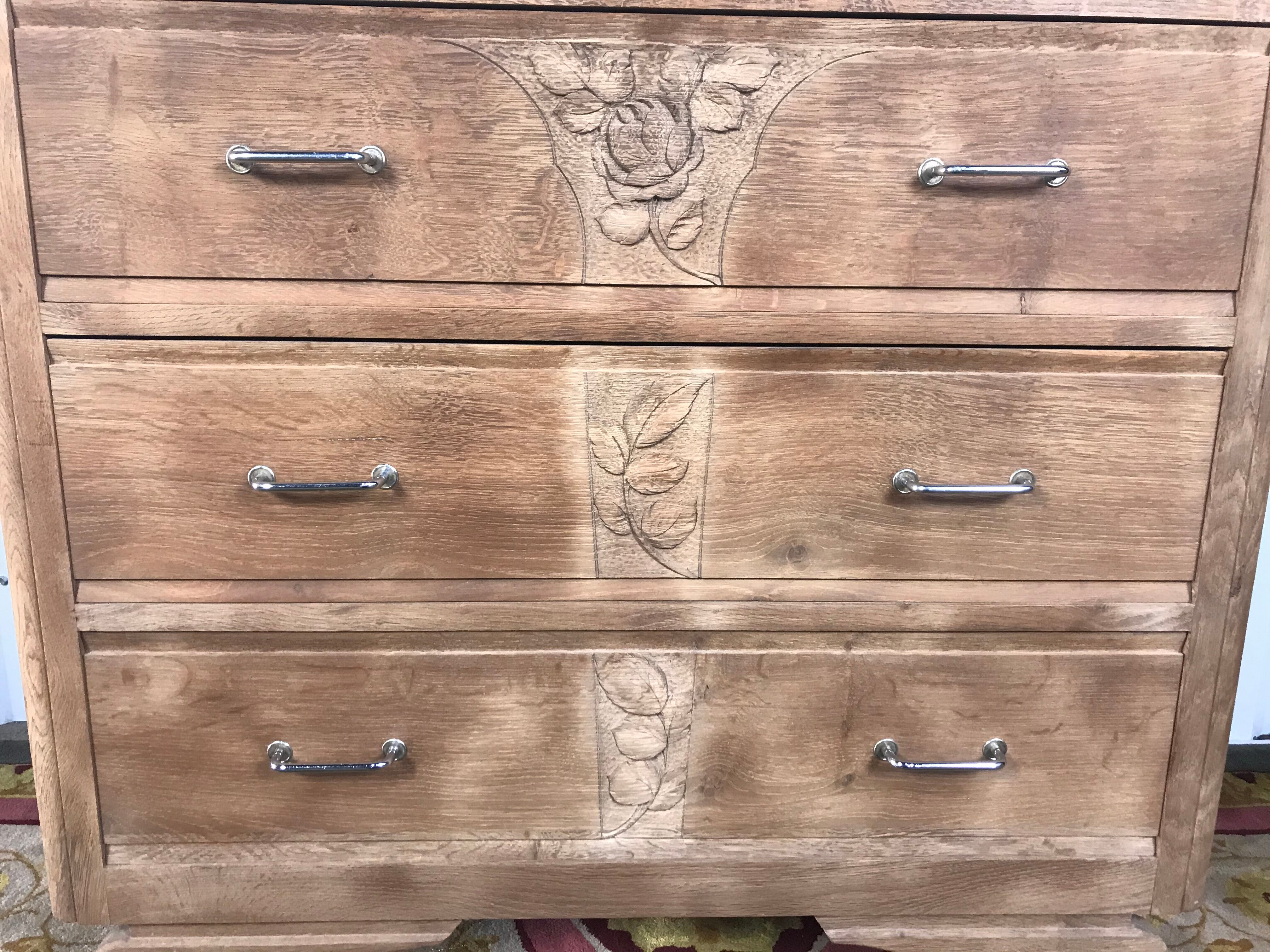 Art deco dresser in solid oak