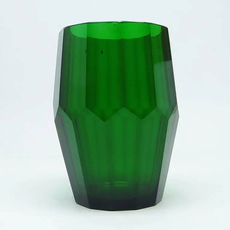 Art Deco vase, crystal, designed by J. Hoffmann, Bohemia, Czechoslovakia, 1930s