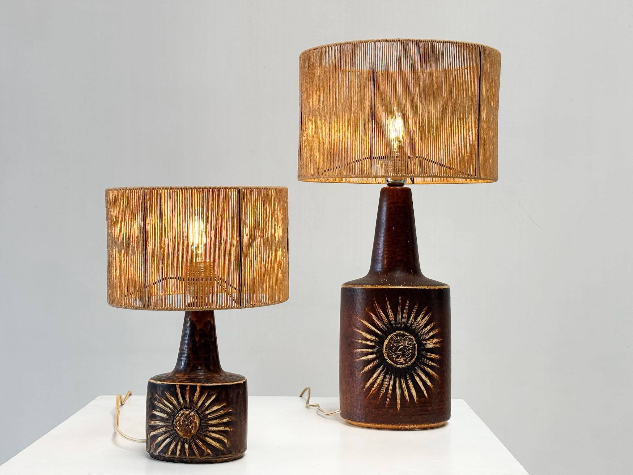 Pair of Sun serie table lamps by Søholm for Bornholm