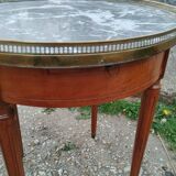 Antique bouillotte table with marble top, Louis XVI style