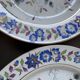 Lot de 6 assiettes plates florales vintage