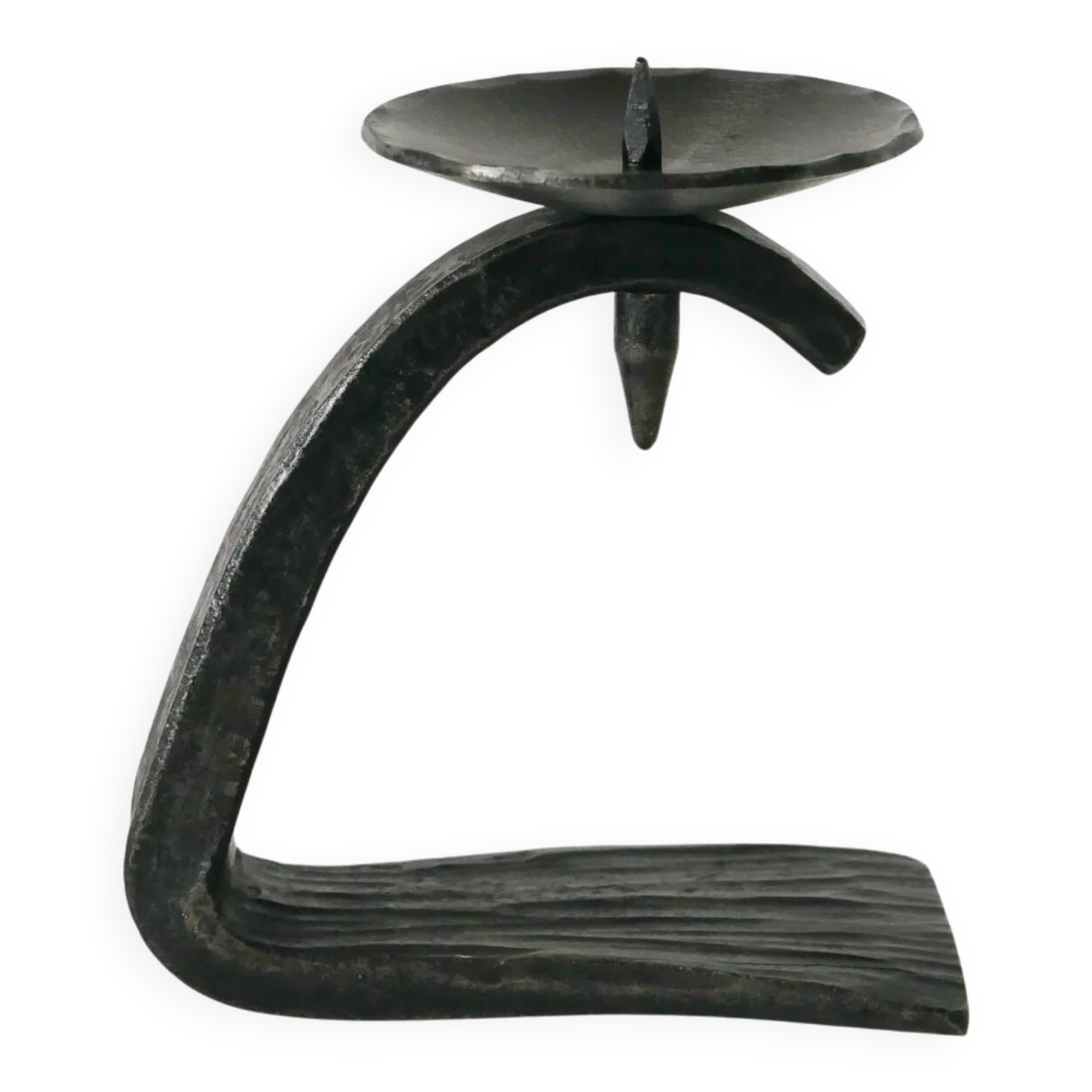 Wrought iron candlestick, brutalist, 1940