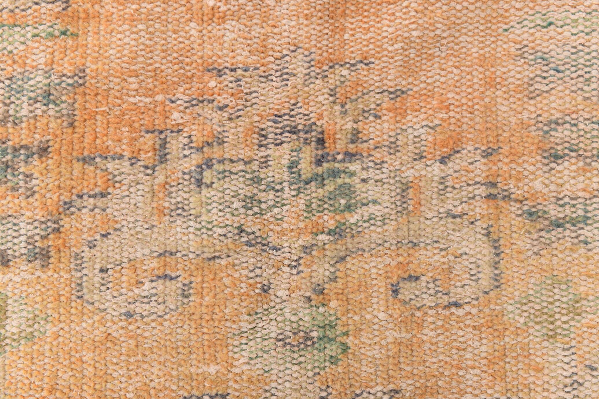6x10 Turkish Light Orange Cream Vintage Rug, 195x313Cm