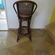Set of 2 swivel bar stools / chairs - wood - cane - rattan - 80s