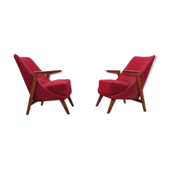 Pair of armchair Drevopodnik Pisek 1960