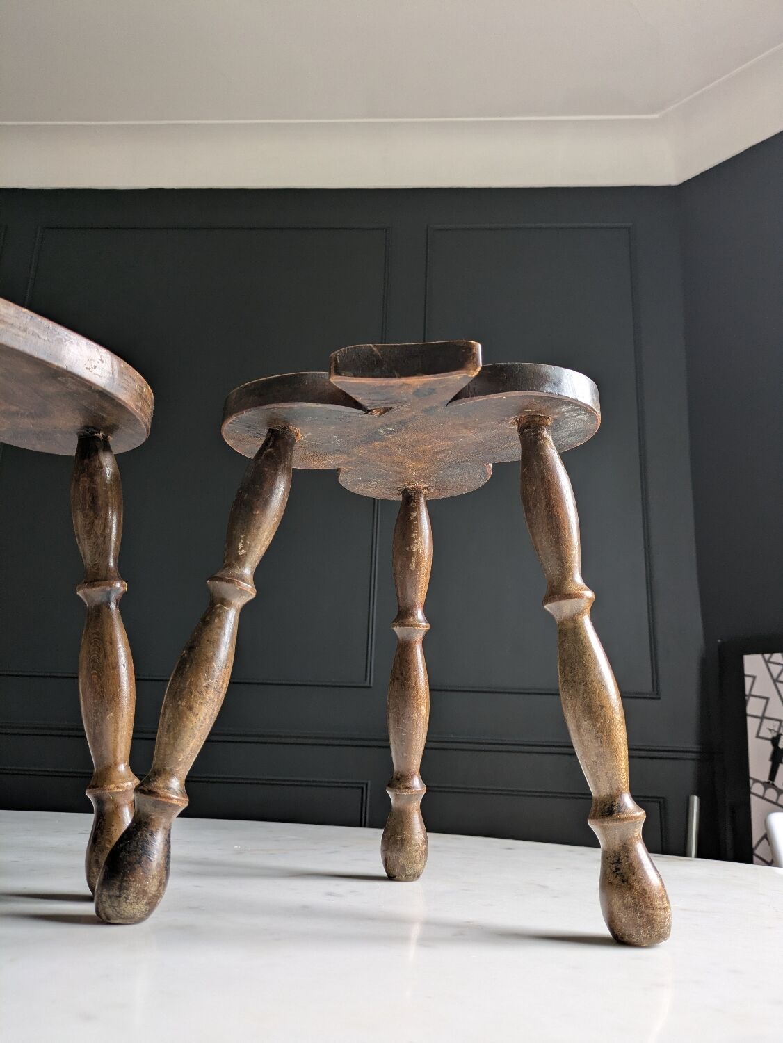 Brutalist tripod stools
