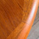 Table scandinave teck ronde vintage pied central étoile extensible