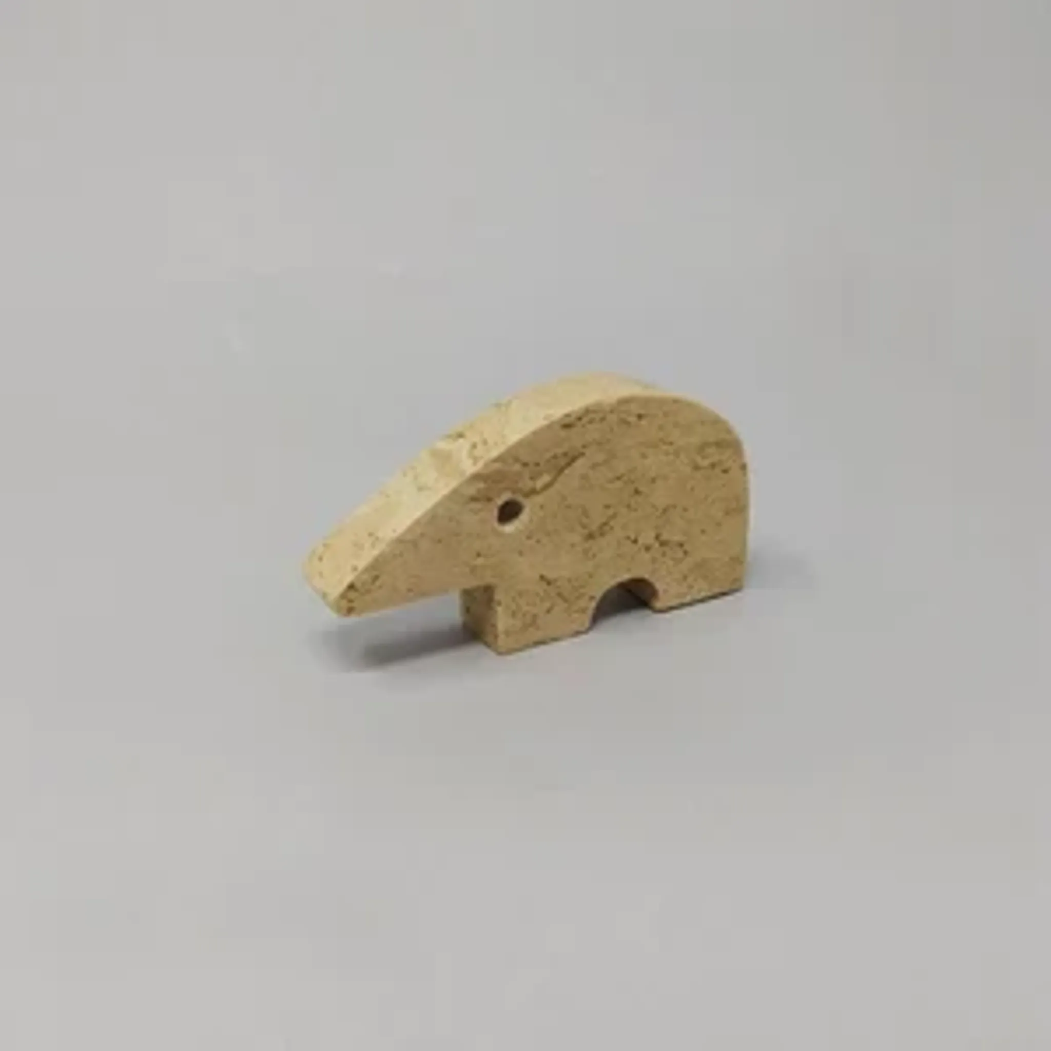 Rare set of 4 mid-century travertine anteater sculptures by Enzo Mari for F.lli Mannelli, 1970s