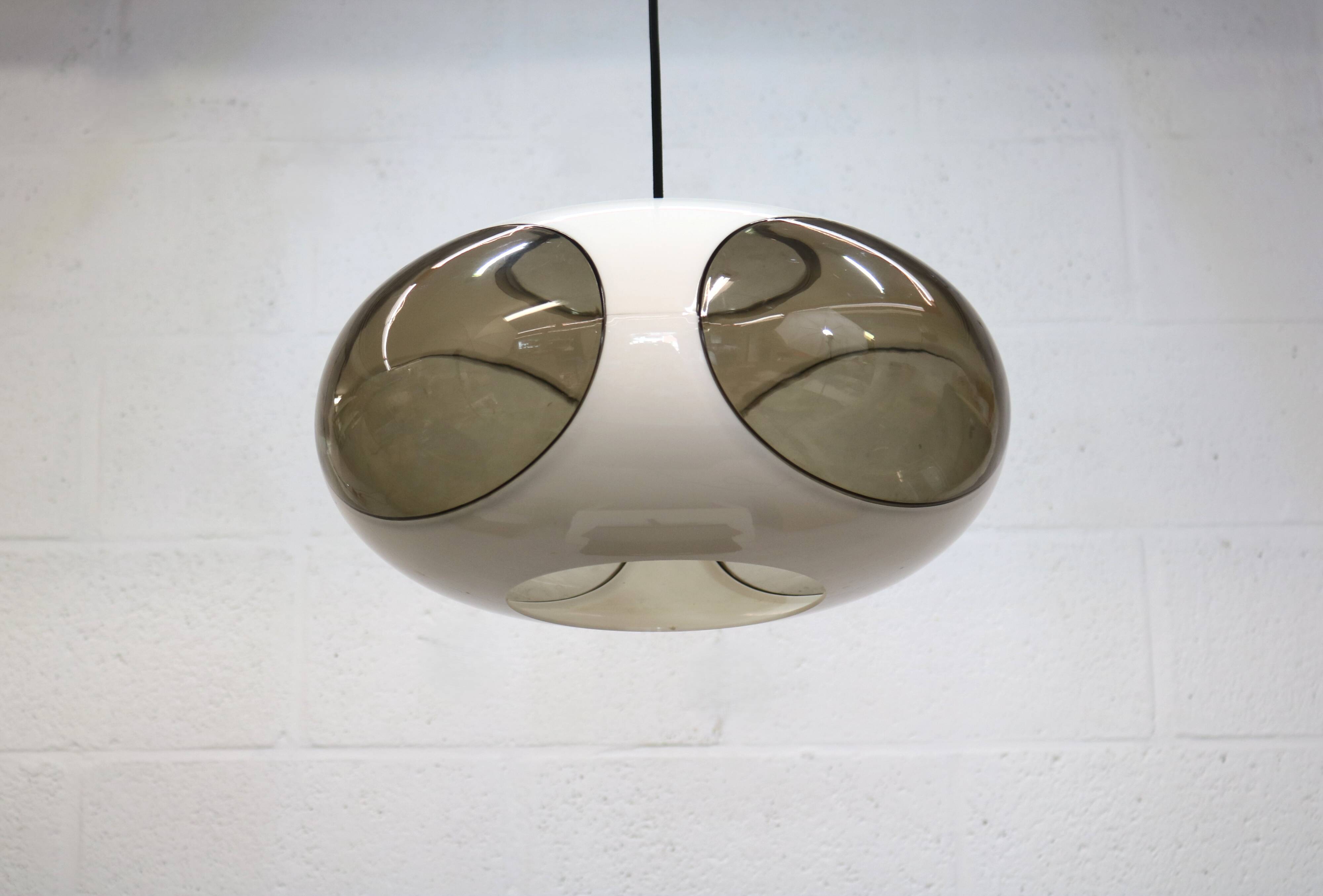 Lampe de plafond UFO à yeux de bug de l'ère spatiale *** Massive *** modèle blanc *** Belgique