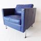 De Sede DS118 pair of blue leather club chairs