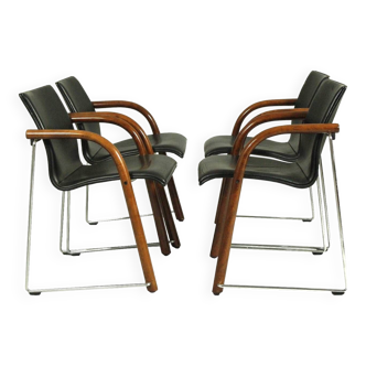 1980s Set of 4 Chairs S320, W. Schneider and U. Böhme for Thonet