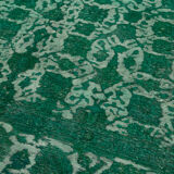 Handmade oriental contemporary 1980s 302 cm x 385 cm green wool carpet