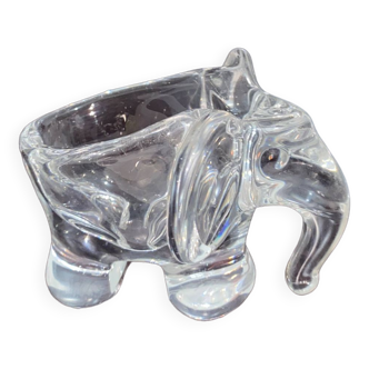 Engraved crystal elephant art vannes france