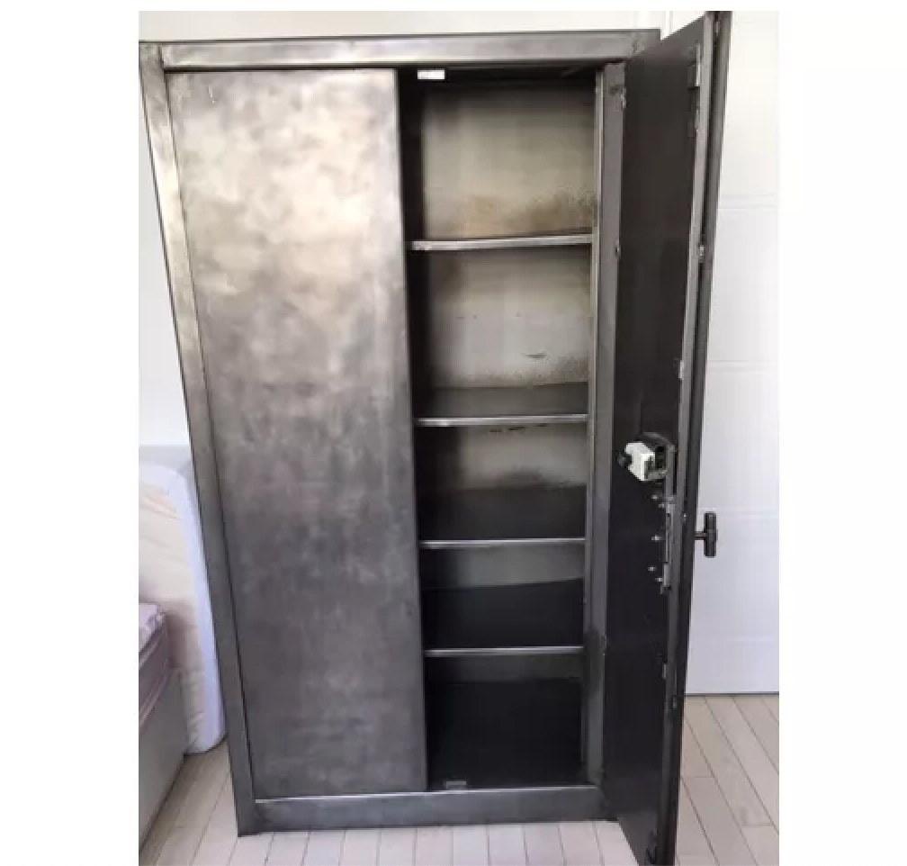Armoire de rangement industrielle acier brossé