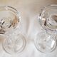 Pair of glass volute candlesticks
