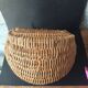 Antique hanging basket in wicker – French artisanal weaving