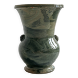Green marbled ceramic vase