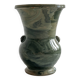 Vase en céramique marbrée vert