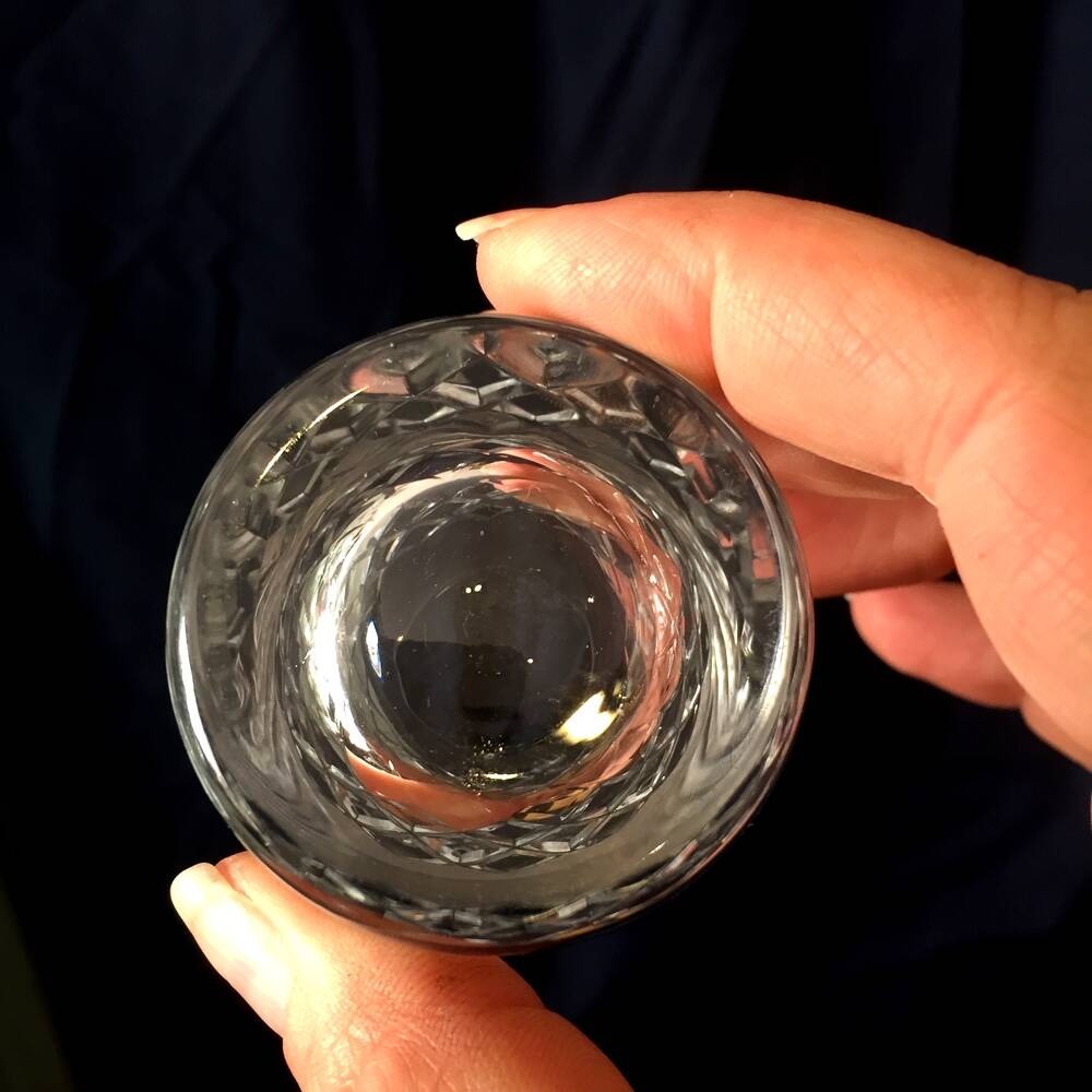 Set of 3 cross-cut crystal liqueur glasses