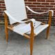 Vintage safari chair 1960s Denmark with canvas minimalist design
