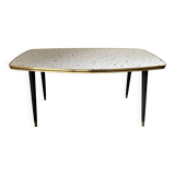 Formica/Terrazzo coffee table with brass compass legs