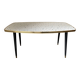 Table basse en Formica/Terrazzo avec pieds compas laiton
